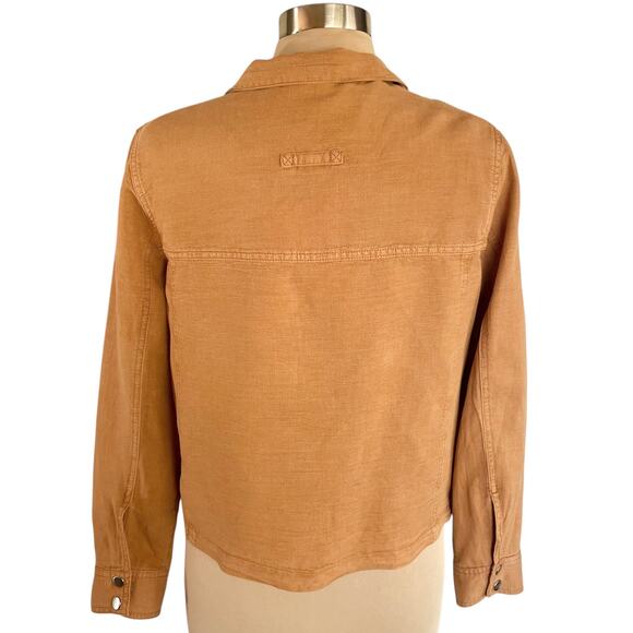 Christian Siriano Linen Blend Jacket Size M Snap Front Fall Casual Work Wear - Picture 3 of 9